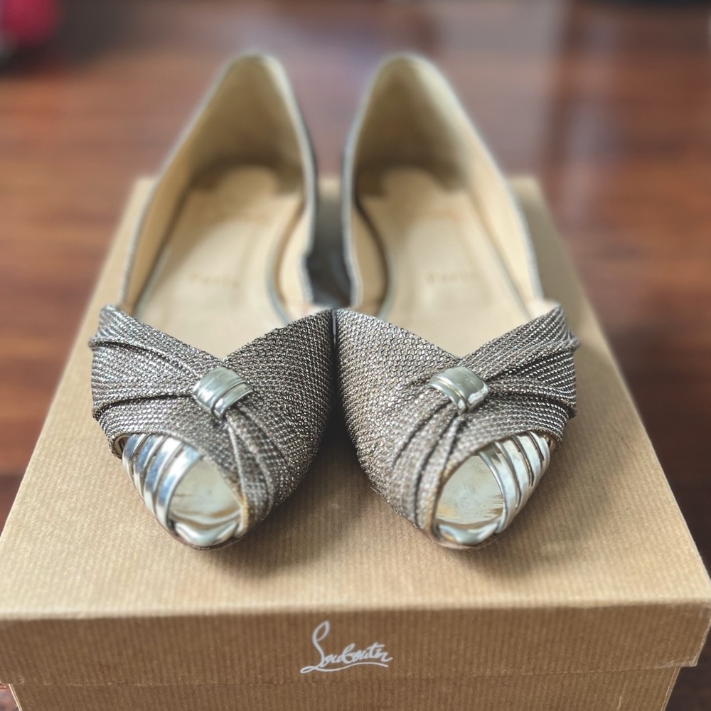 Christian Louboutin Glitter Flats 37.5